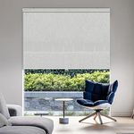 Boolegon Roller Shades, Cordless Light Filtering Solar Roller Blinds for Window,Door Blinds,Woven Fabric Shades Home Kitchen Office,Living Room,Custom Size,White