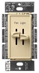 Lutron Skylark 3-Speed Combination Fan and Light Control, 1.5 Amp, Single-Pole, S2-LFSQ-IV, Ivory