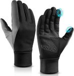 OZERO Winter Warm Gloves for Women - Thermal Biking Glove for Phone Texting - Non-Slip Silica Gel Palm - Windproof and Waterproof for Hiking, Running, Cycling, Driving - (Black /X-Large)