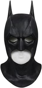 Men's Super Hero Bat Mask Knight Full Head Helmet Latex Black Headgear Halloween Costume Accessory Masque Role Play Props