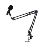 FiNeWaY Professional Adjustable Microphone Desktop Arm –Folding Scissor Suspension Stand Holder/Shock Mount/Adjustable w Solid Boom Mic Clip – Perfect for Mounting on Desk Table Top for Recording