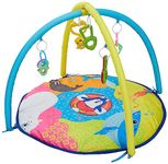 Amazon Brand - Supples Baby Play Gym Mat, Activity Play Gym for Baby with Hanging Toys, Baby Bedding for Newborn for 2+ Months (Pack of 1,Animal Print,Multicolor)