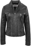 Womens Real Leather Biker Style Jac