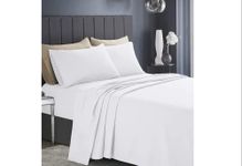 Marilyn Bed and Bath Easy Care & Long Lasting Pollycotton Flat Sheets in and Colours (White, King)