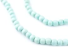 The Bead Chest Natural 5mm Wooden Beads in Green - Turquoise for Jewelry Making Round Loose Wood Spacer Beads I Approximately 90 Beads