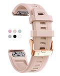 20mm Watch Band for Garmin fenix 5s 6s/6s pro 7s Instinct 2s 20 Quick Release Fit correas bandas band Replacement for garmin epix 2 42mm Silicone strap Rose Gold Buckle for women men Dust Rose