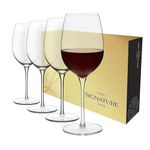 Libbey Signature Kentfield All Purpose Wine Glasses Set of 4, Red and White Long Stem Wine Glasses, Curvature Wine Glass Gift Set for All Occasions