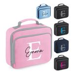 Personalised Name & Initial Kids Lunch Bag | Choice of colours perfect for Boys or Girls | Custom Nursery/School Lunch Box | Insulated