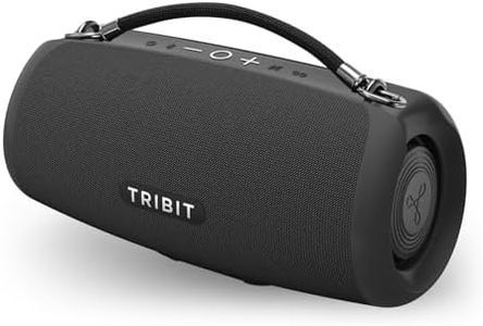 Tribit StormBox Lava Portable Bluetooth Speaker, 80W Loud Wireless Speaker, 24H Playtime, IP67 Waterproof, Bluetooth 5.4, Custom EQ, XBass, Built-in Mic, TWS Pairing for Camping/Beach/Party/Outdoor