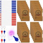 Fulmoon 36 Sets Spy Detective Party Favors for Kids Bulk Invisible Ink Spy UV Pen Secret Notebook with Mini Keychain Flashlight for Spy Birthday Party Classroom Game Prizes Escape Room