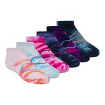 Skechers Girls' 6 Pack Low Cut Socks, Multi, 9-11