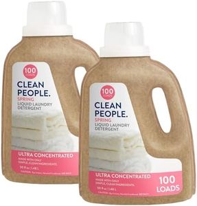 The Clean People Liquid Laundry Detergent - Recyclable Packaging, Stain Fighting - Ultra Concentrated, Laundry Soap - Spring Scent, 50 fl oz (2 Pack)