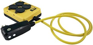 Woods 2516 Coleman Duplex Right Angle Quad Box with Gfci, 125 V, 15 A, 14/3 Awg Sjtw, Gauge, Yellow