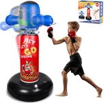 Punching Bag for Kids, Hyperzoo 63 inch Upgraded 360°Rotating Inflatable Toddler Punching Bag, Heavy Duty Freestanding Kangaroo Boxing Bag Toy with Focus Pads, for Boys Girls Age 5-12