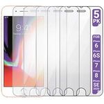 Aduro Screen Protector for Apple iPhone SE2/8/7/6/6s 4.7-inch (NOT Plus), Shatterguardz Tempered Glass Shatter Proof Film, 5 Pack