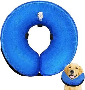 AVCCAVA Dog Cone Alternative For After Surgery,Dog Donut Cone Soft Dog Cones Inflatable Dog Cone Collar,Adjustable Dog Recovery Collar For Pet,Comfortable Elizabethan Collar For Dog&Cat(Blue-M)