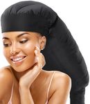 Large Hooded Hair Dryer Bonnet w/Integrated Headband - Reduces Heat Exposure Around Ears & Neck - Enhanced Size for Use with Rollers, Speeds Up Drying Time, Safe Deep Conditioning at Home, Adjustable