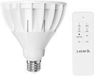RDJ Bouns 26W Dimmable LED Grow Light Bulb with Remote & Timer, Full Spectrum Plant Bulb for Indoor Plants, Auto On/Off 4/8/12H, Natural White PAR38 Grow Lamp for Succulents, Seeds, E26 Base