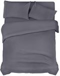 Utopia Bedding 4 Piece Double Bedding Set - Pack of 8 - Duvet Cover, Fitted Sheet with Pillow cases - Soft Brushed Microfiber Polyester (Grey)