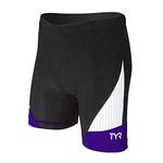 TYR Sport Women's Sport Carbon 6-Inch Tri Compression Shorts (Black/Purple, X-Large)