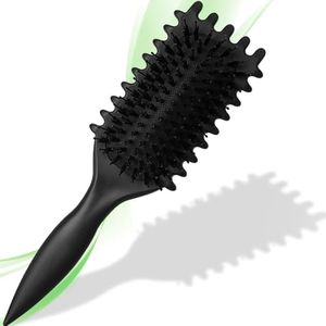 Brosse à Cheveux Bouclés Innovante - Coiffage Define & Volume, Utilisable sur Cheveux Secs et Mouillés, Idéale pour Boucles Parfaites et Effet Volumineux