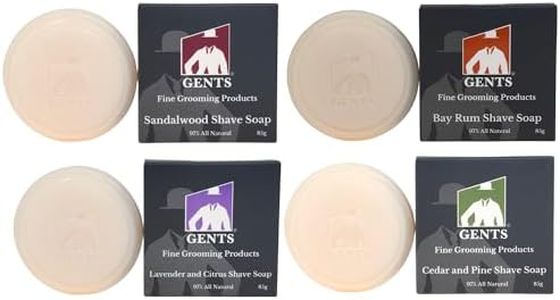 G.B.S Men’s Shaving Soap Pack 97% All Natural Enriched With Shea Butter & Glycerin, Creates Rich Lather Form, 3 Oz Each Nourishes Skin Smooth Clean Shave Pack of 4 Different Scents