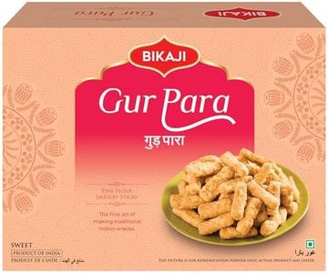 Bikaji Gur Para 14.11 oz (400g), Traditional Indian Sweet Snack, Crispy Fried Wheat Bites with Jaggery, Desi Meetha Namkeen, Classic Tea Time & Festive Munchies