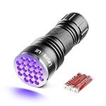 Lepro UV Light, 21 LED 395nm UV Torch, Black Light Detector for Pets Urine, Stain, Bed Bugs on Carpet or Floor, Fake Banknote and More, 3 AAA Batteries Included