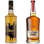 Wild Turkey American Honey 70 cl, 35.5% ABV - Bourbon Whiskey Liqueur & 101 Kentucky Bourbon Whiskey 70 cl, 50.5% ABV - Ideal for an Old Fashioned