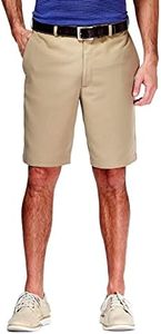 Haggar Men's Cool 18 Classic Fit Expandable Waist Short, British Khaki, 42