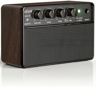 Mini Electric Guitar Amp, Rechargeable 10W Small Portable Guitars Amplifier 5.9*3.9*2.6in Clean/Drive Channels,Wireless Audio,USB-C,6H Working,Headphone Out/AUX In,Compact Practice Travel Speaker Amps