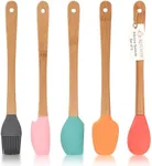 Mini Silicone Spatula Set - Small Kitchen Scraper Spatula for Cooking Baking Mixing Scrapping - Small Jar Spoon Spatula Kitchen Utensils - Dishwasher Safe Heat Resistant Durable Silicone Spatulas