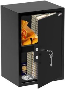 ZENO Large Office Safe - 46L + 2 Keys | Fireproof Office & Home Safe | Keys + Shelf For Extra Storage | Perfect for Home Office Hotel Business Jewellery Gun Cash Use Storage (ZDS1)