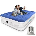 iDOO Inflatable Air Mattress King Size, Air Bed with Built-in Electric Pump, Upgraded Blow Up Mattress in 3 Mins Fast Inflation, Portable Double Airbed for Home Camping Travel 203x152x46cm