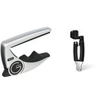 G7TH CAPO POWER 3 TYPE 6 STRINGS SILVER & Planet Waves DP0002 Pro-Winder String Winder and Cutter, Black