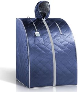 TaTalife Far Infrared Sauna, Portable Personal Sauna, Full Body Home SPA Tent, Separate Heating Foot Pad and Portable Upgrade Reinforced Chair,Relaxation at Home (Blue Single far Infrared Sauna)