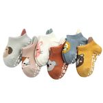 Youstylo Anti Slip Anti-Fall Socks with Non Skid Rubber Grips for 1-3 Years Kids, Boys & Girls (Combo Pack of 6 Pairs, Cartoon Design)