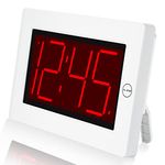 Wall Clock, Digital Clock, 8" Extra Large Display, 3" Big LED Number, Battery Operated, Adjustable Brightness, Clock for Bedroom, for Desk, Wall Mounted