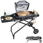 Portable Grill Stand for Ninja OG700 OG701 OG705 OG750 Series, Collapsible Grill Stand for Ninja Woodfire Outdoor Grill, Grill Cart for Pit Boss 10697/10724 and Blackstone 22-inch griddle models