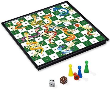 KOKOSUN Snakes and Ladders Board Game Set, Magnetic Folding Travel Game, Family Fun Toys/Gift for Kids and Adults