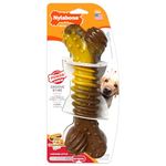 Nylabone Power Chew Flavour Frenzy Textured Bone, Durable Dog Chew Toy for Aggressive Chewers, Promotes Oral Health with Ridges & Nubs, Savory Philly Cheesesteak Flavour, for Dogs Over 23kg, X-Large