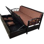 Royal Bed Manufacturer Matte Finish Black Sofa/Cumbed (Brown, King Size)