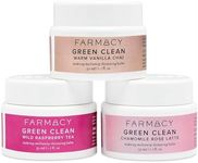 Farmacy Cleansing Balm Skin Care Set - Tea Harvest Travel Size Makeup Remover - Limited Edition Skincare Set Includes Warm Vanilla Chai, Wild Raspberry Tea + Chamomile Rose Latte (3 Count)