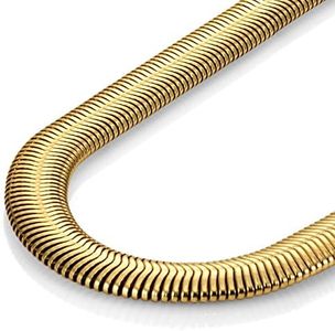 Gold Toned 316L Stainless Steel Men's Necklace Snake Chain 20" - Necklaces for Men - Mens Jewelry (6MM)