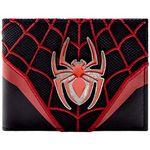 Peter Parker Spiderman Far from Home Suit Metal Spider Emblem Wallet Bi-Fold ID & Card Holder, Red