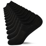 Heatuff No Show Socks Womens Cotton Low Cut Non Slip Casual Socks Invisible Flat Boat Liner Socks (6/9 Pairs), 6 Pairs Black, One Size