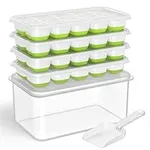 DOQAUS Ice Cube Tray with Lid and B