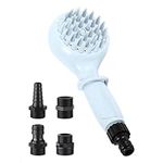 Dog Shower Attachment, Dog Bath Brush Sprayer with Soft Brush & Adapters 1/2" Thread Handheld Shower Head for Pet Washing Scrubbing Massaging Grooming