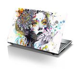 PIXELARTZ Laptop Skin Abstraction Painting Girl Thoughtful Rendering HD Quality 15.6 Inches Vinyl Laptop Skin (2023, Front)