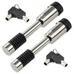 METOWARE Trailer Hitch Lock, Stainless Steel Trailer Receiver Hitch Lock with 5/8" Dia 3-1/2” Locking Pin and 8 Anti-Rattle Rubber O-Rings Fits Class III IV 2" and 2-1/2" Receiver (2 Pack)